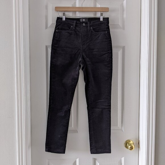 Banana Republic Black high-rise ankle-length petite slim corduroy pants - Picture 2 of 15